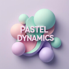 Fototapete - Arrangement of spheres and curved shapes in soft hues creating a visually appealing composition style image