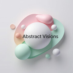 Aufkleber - Pastel spheres and organic shapes composition with soft shadows creating a modern visual experience