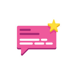 Poster - Pink speech bubble with a yellow star and text lines