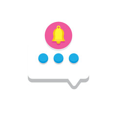 Poster - Notification bell icon in a speech bubble with typing dots