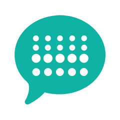 Poster - Speech bubble with dots icon for communication isolated on white background
