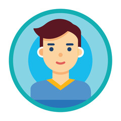 Poster - User profile icon with abstract elements isolated on white background