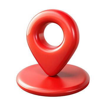 3d red location pin isolated on transparent background