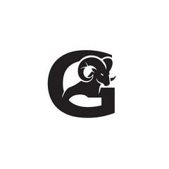 Poster - Bold Ram Head Incorporated Into A Classic Letter G Logo Design