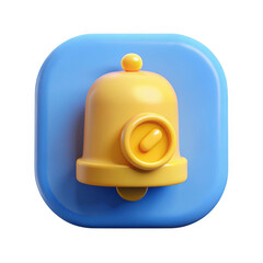 Poster - 3d notification bell icon isolated on transparent background