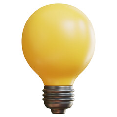 Poster - 3d renderring of yellow light bulb icon