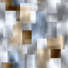 Poster - Artwork features a soothing palette of beige, white, and grey, enhanced by delicate textures and gentle blue and brown accents SEAMLESS PATTERN