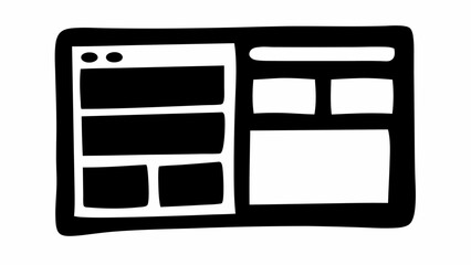 Aufkleber - Illustration of a website layout with black outline