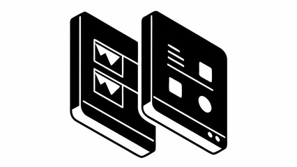 Aufkleber - Isometric view of two folded screen devices black