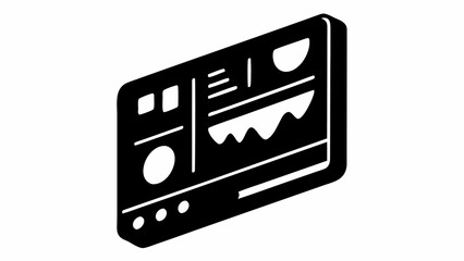 Aufkleber - Isometric view of a dashboard interface in black