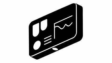 Aufkleber - Isometric view of a tablet displaying data graphs