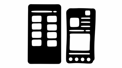 Aufkleber - two stylized smartphones with different interfaces