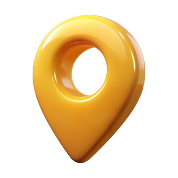 3d location pin icon isolated on transparent background
