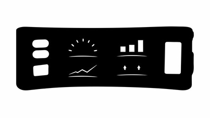 Aufkleber - black dashboard with graphs and indicators display