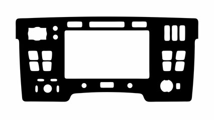 Poster - Black panel with screen and multiple button cutouts