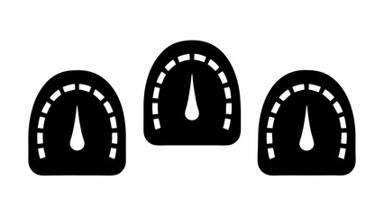 Poster - Three black gauge icons with white needle design