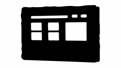 Aufkleber - Black and white illustration of a website layout