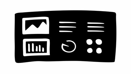 Aufkleber - Illustration of a dashboard with charts and graphs