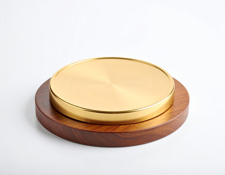 Wooden plaque with golden plate award base isolated on transparent background.gold, achievement, award, display, elegant, luxury, picture, plaque, presentation, quality, realistic, shiny, signs, 