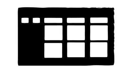 Poster - Black and white interface with square components