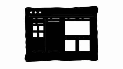 Aufkleber - Illustration of a website layout in black and white