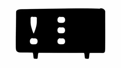 Aufkleber - Black screen with exclamation and circular symbols