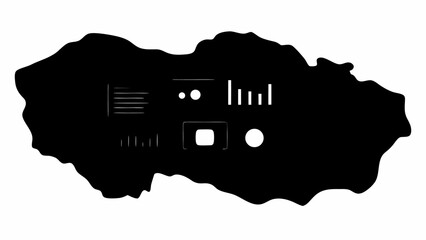 Aufkleber - Black silhouette with charts and graphic elements