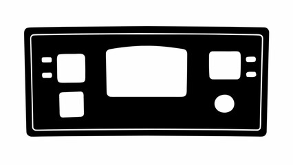 Aufkleber - black dashboard panel with white display cutouts