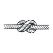© David - Monochrome sketch of a rope with a simple knot on a white background. Vector illustration