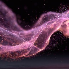 Poster - Beautiful swirling patterns of pink and purple light dance across a dark background, creating a mesmerizing display of color and energy.