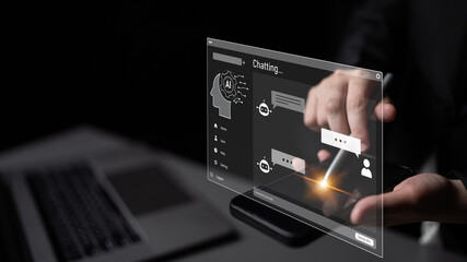 Fototapete - AI image generator interface enables image, AI, and generator process by converting user prompt into visual content using intelligent algorithms Latch