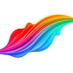 Fototapete - Vibrant rainbow paint stroke swirling elegantly on a transparent background isolated on transparent background