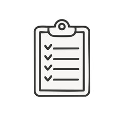 Poster - Checklist with Checkmarks and Lines on Clipboard, Task Management Concept