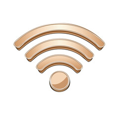 Poster - Golden Wifi Icon Illustration Connection Symbol internet Connectivity Wireless Network Signal