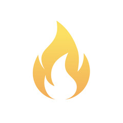 Poster - Single Flame Illustration Yellow Gradient Energy Fire Heat Brightness Spark Burning Danger