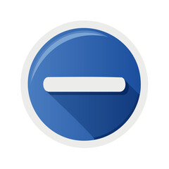 Poster - Blue Round Minus Sign Icon Symbol Button Vector Illustration