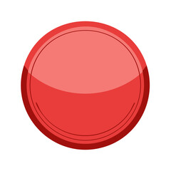 Poster - Blank Red Circular Badge or Button Illustration Isolated, Round Design Element, Isolated