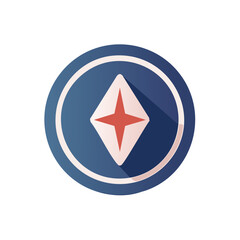 Poster - Symbolic Four-Pointed Star inside a Double Circle: A Minimalist Vector Illustration for Conceptual Designs