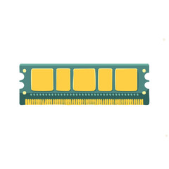 Poster - Computer Random Access Memory Module Illustration with Gold and Green Details