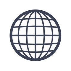 Poster - Simple Globe Icon for Global Communication and Network Symbol with Dark Blue Lines