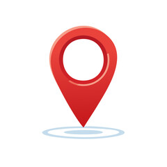 Poster - Red Map Pin Pointer Icon Pointing the Location on the Map for Web Design