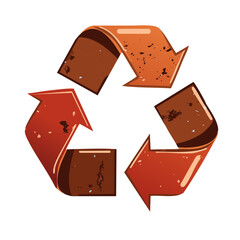Poster - Worn Recycling Symbol Icon Illustrating Sustainability and Eco Awareness