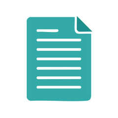 Poster - Turquoise Paper Document Illustration with White Lines on White Background