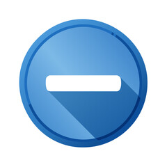Poster - Modern Blue Round Icon with a Minus Sign in the Middle; Remove Option, Delete Symbol