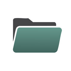 Poster - Simple green file folder illustration for document organization and data storage purposes