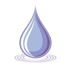 Poster - Water Drop Ripples Graphic Clean Water Resources and Conservation Illustration