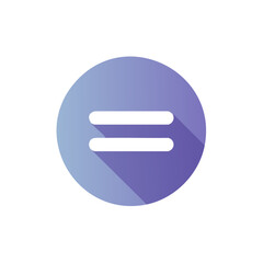 Poster - Equals sign icon in blue gradient circle with long shadow modern design