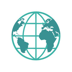 Poster - Globe Icon Earth Symbol Global Grid Network World Continent Geography Travel