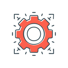 Poster - Abstract Gear Symbol Signifying Machinery, Innovation, and Industrial Progress