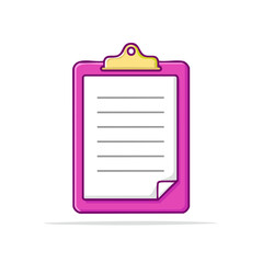 Poster - Clipboard with Paper Sheets and Curled Corner Illustration Task Management Document Checklist Report Vector